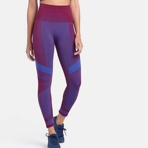 LNDR Seamless Vortex Leggings Size XS/S Blue/Burgandy